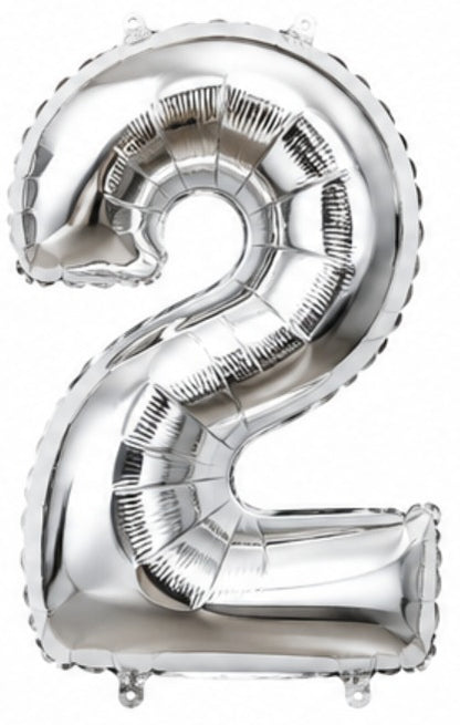 16" Foil Number Balloon - Silver