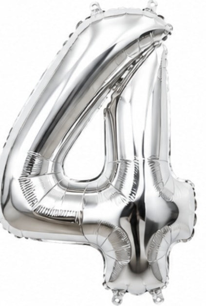 16" Foil Number Balloon - Silver