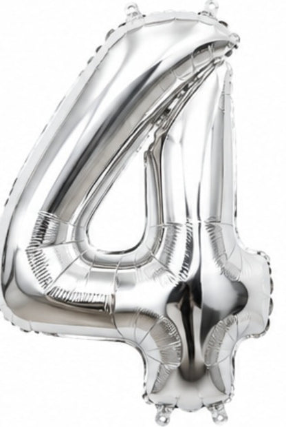 16" Foil Number Balloon - Silver