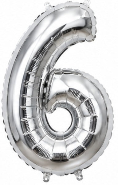 16" Foil Number Balloon - Silver