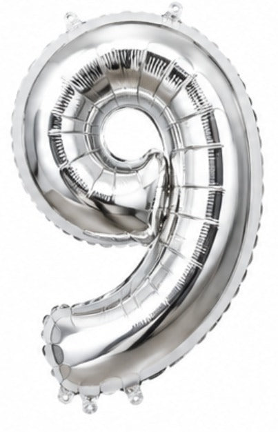 16" Foil Number Balloon - Silver