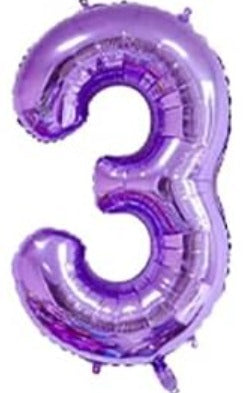 16" Foil Number Balloon – Purple