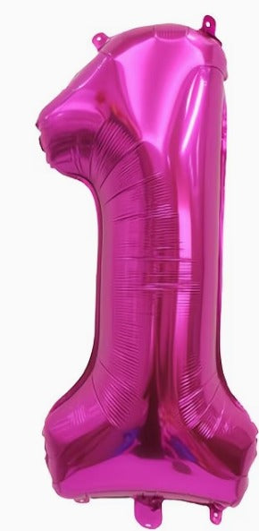 16" Foil Number Balloon - Dark Pink