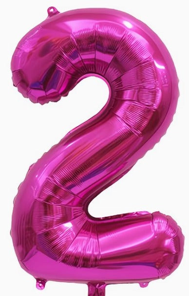16" Foil Number Balloon - Dark Pink