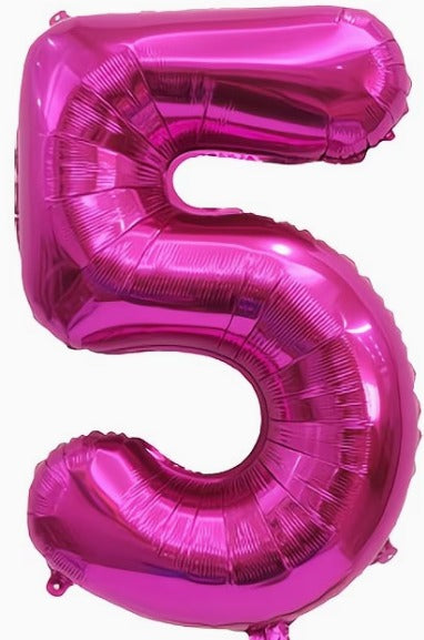 16" Foil Number Balloon - Dark Pink