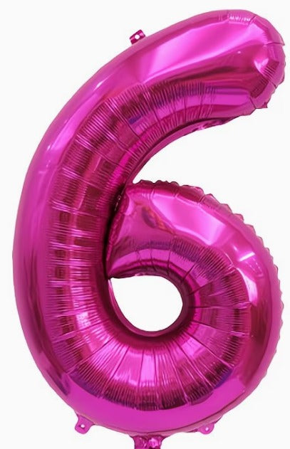 16" Foil Number Balloon - Dark Pink