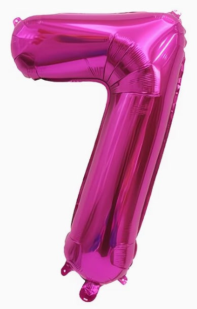 16" Foil Number Balloon - Dark Pink