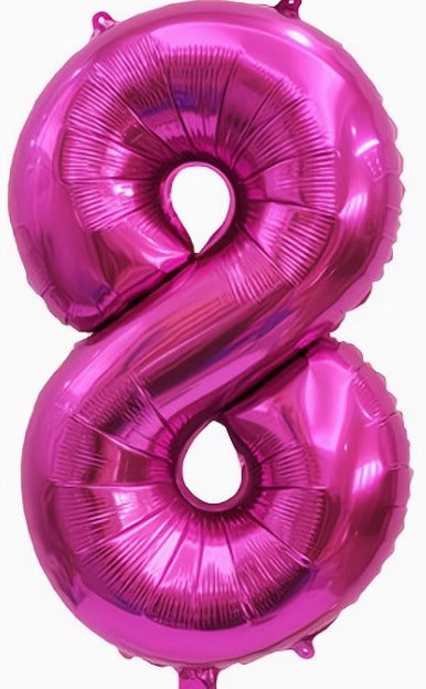 16" Foil Number Balloon - Dark Pink