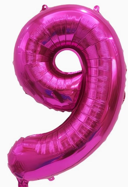 16" Foil Number Balloon - Dark Pink