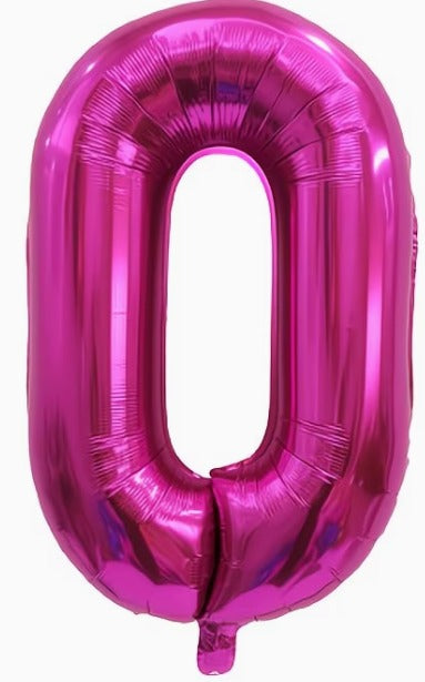 16" Foil Number Balloon - Dark Pink