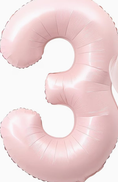 16" Foil Number Balloon - Light Pink