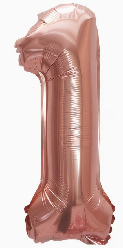 16" Foil Number Balloon – Rose Pink