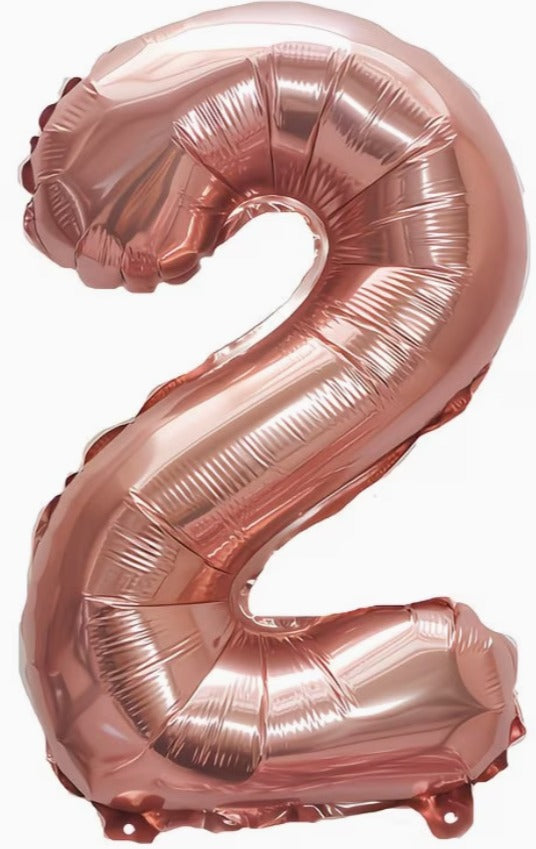 16" Foil Number Balloon – Rose Pink
