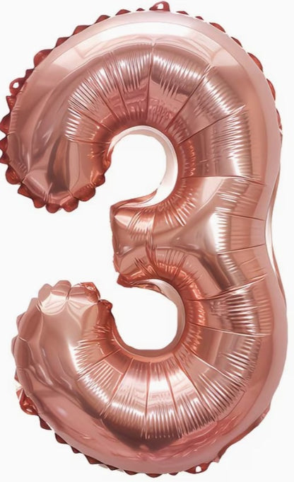 16" Foil Number Balloon – Rose Pink