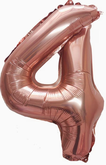 16" Foil Number Balloon – Rose Pink
