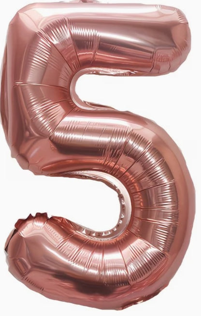 16" Foil Number Balloon – Rose Pink