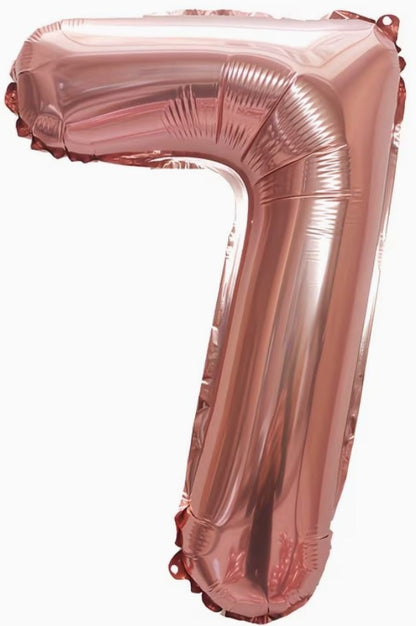 16" Foil Number Balloon – Rose Pink
