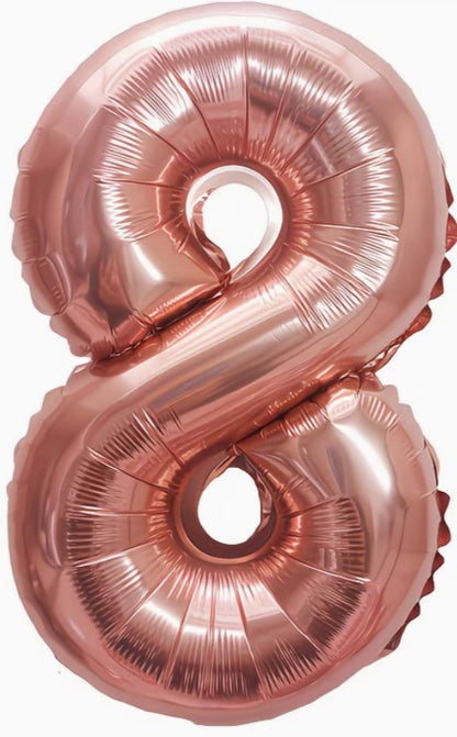 16" Foil Number Balloon – Rose Pink