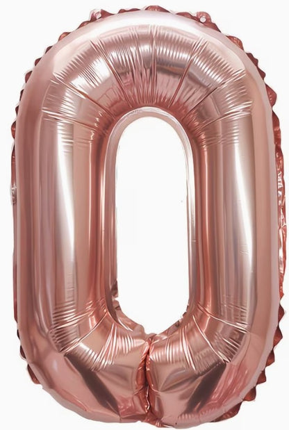 16" Foil Number Balloon – Rose Pink