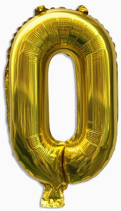 16" Foil Number Balloon – Gold