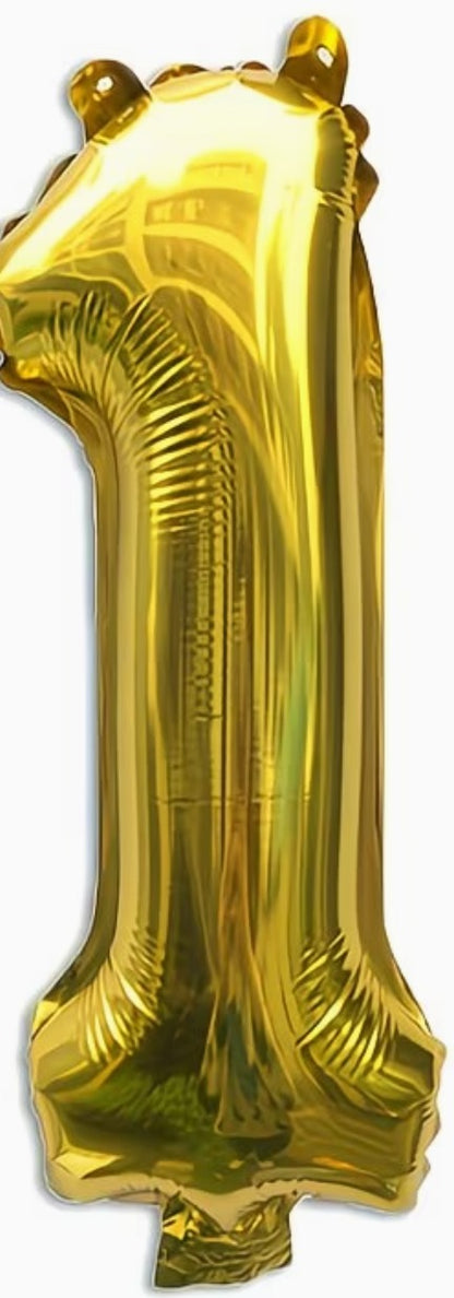 16" Foil Number Balloon – Gold