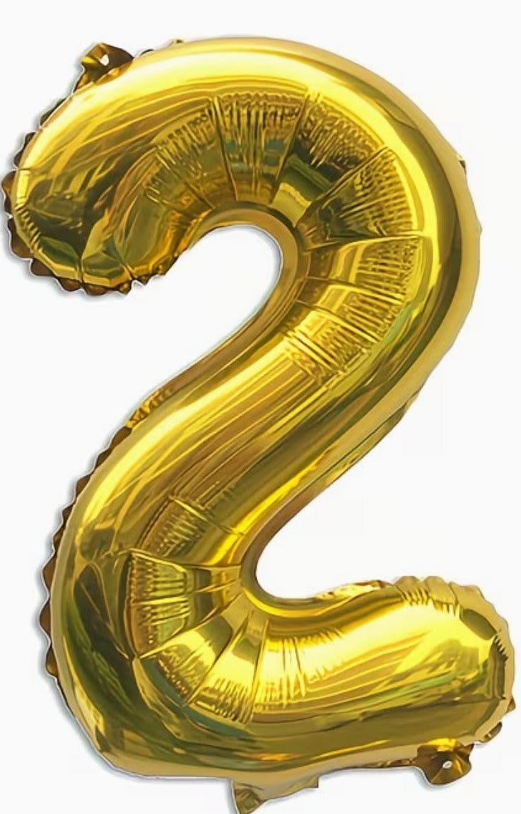 16" Foil Number Balloon – Gold