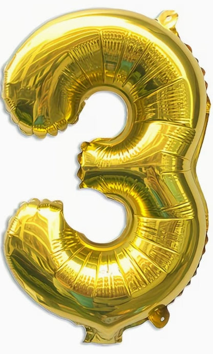 16" Foil Number Balloon – Gold