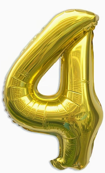 16" Foil Number Balloon – Gold
