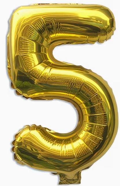 16" Foil Number Balloon – Gold