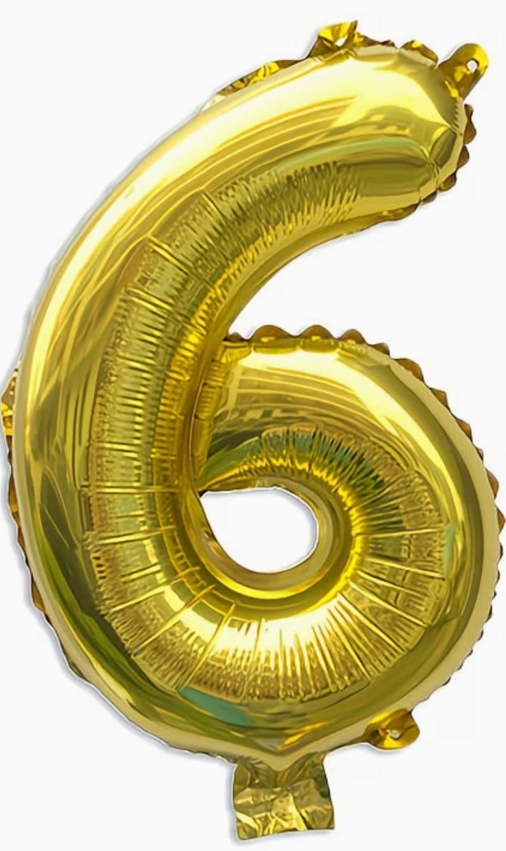 16" Foil Number Balloon – Gold