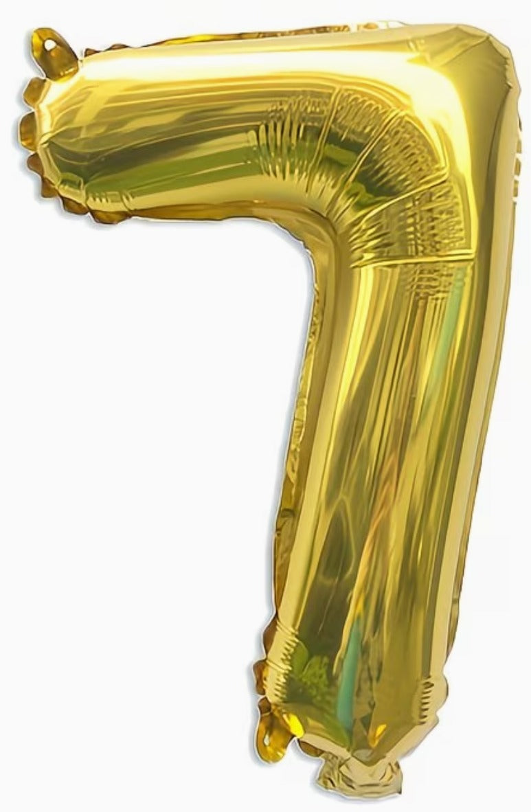 16" Foil Number Balloon – Gold