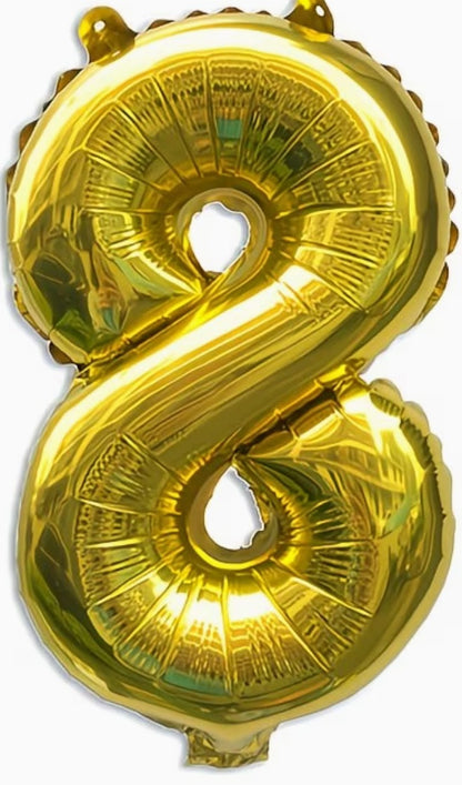 16" Foil Number Balloon – Gold