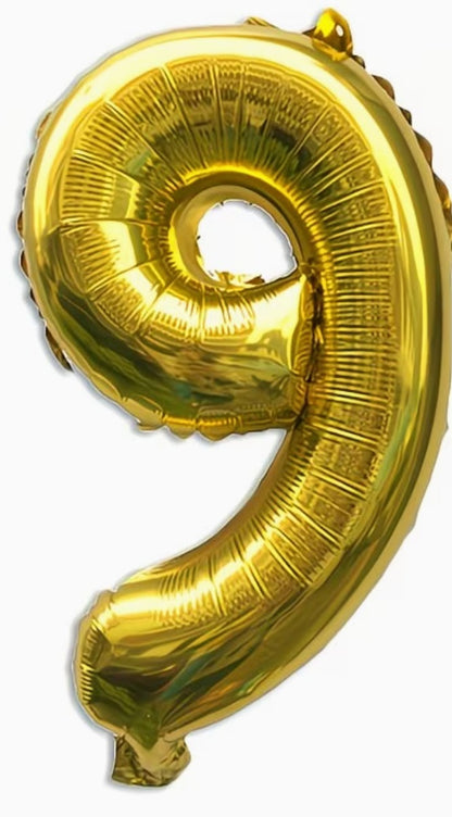 16" Foil Number Balloon – Gold