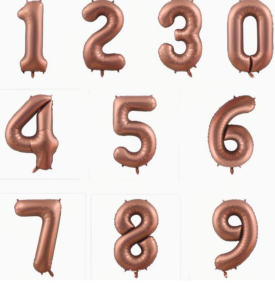 16" Foil Number Balloon - Bronze
