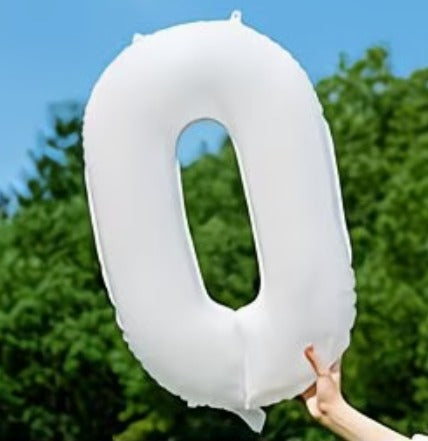 16" Foil Number Balloon - White
