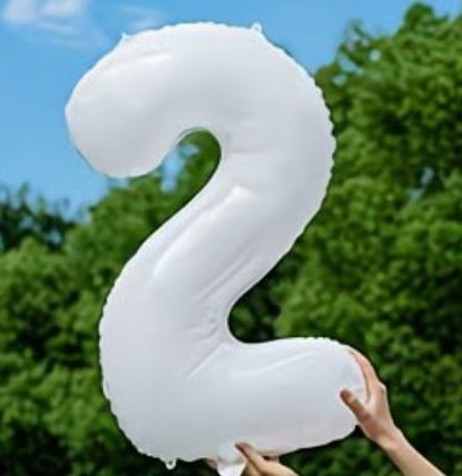 16" Foil Number Balloon - White