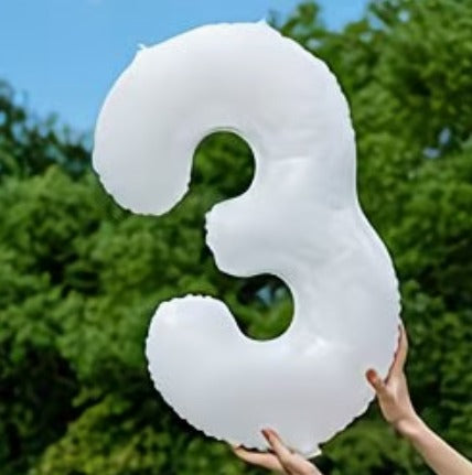 16" Foil Number Balloon - White