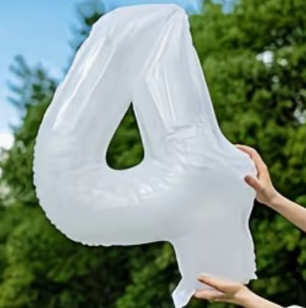 16" Foil Number Balloon - White