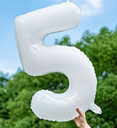 16" Foil Number Balloon - White