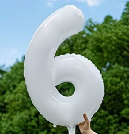 16" Foil Number Balloon - White