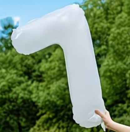 16" Foil Number Balloon - White