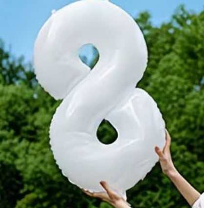 16" Foil Number Balloon - White