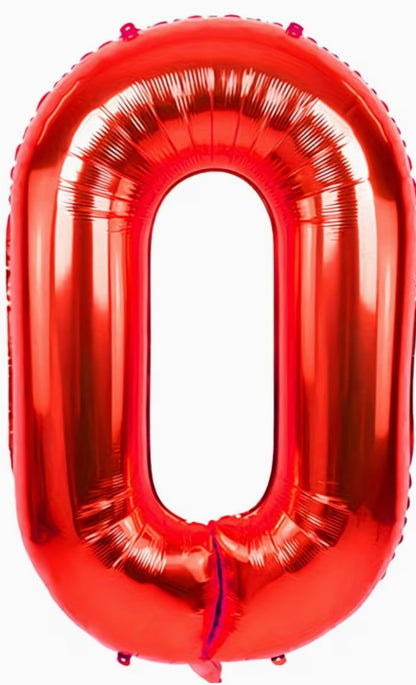16" Foil Number Balloon - Red