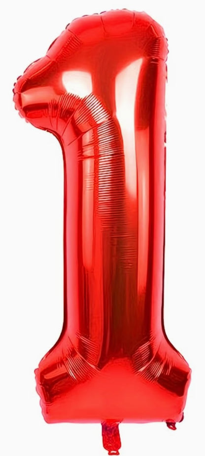 16" Foil Number Balloon - Red