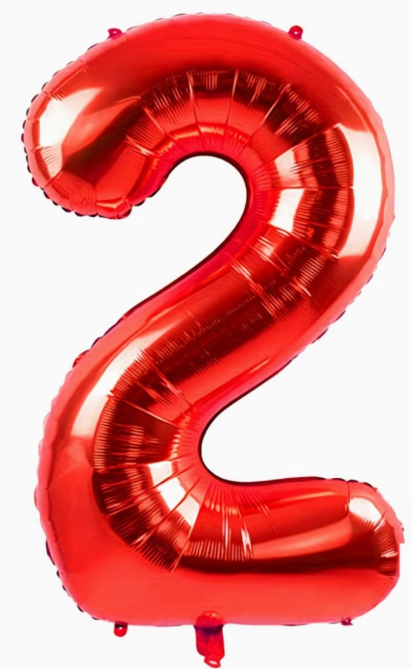 16" Foil Number Balloon - Red