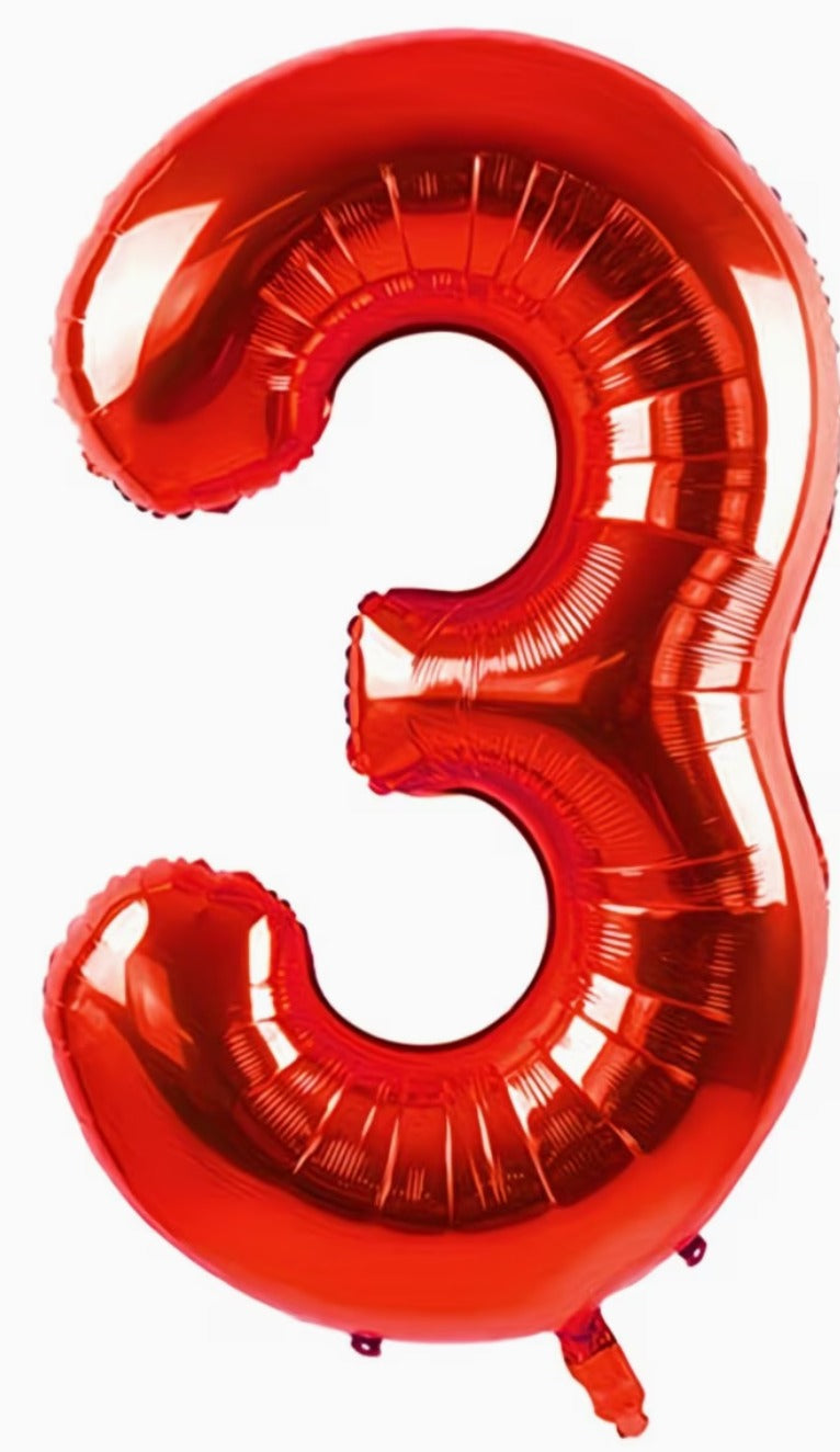 16" Foil Number Balloon - Red