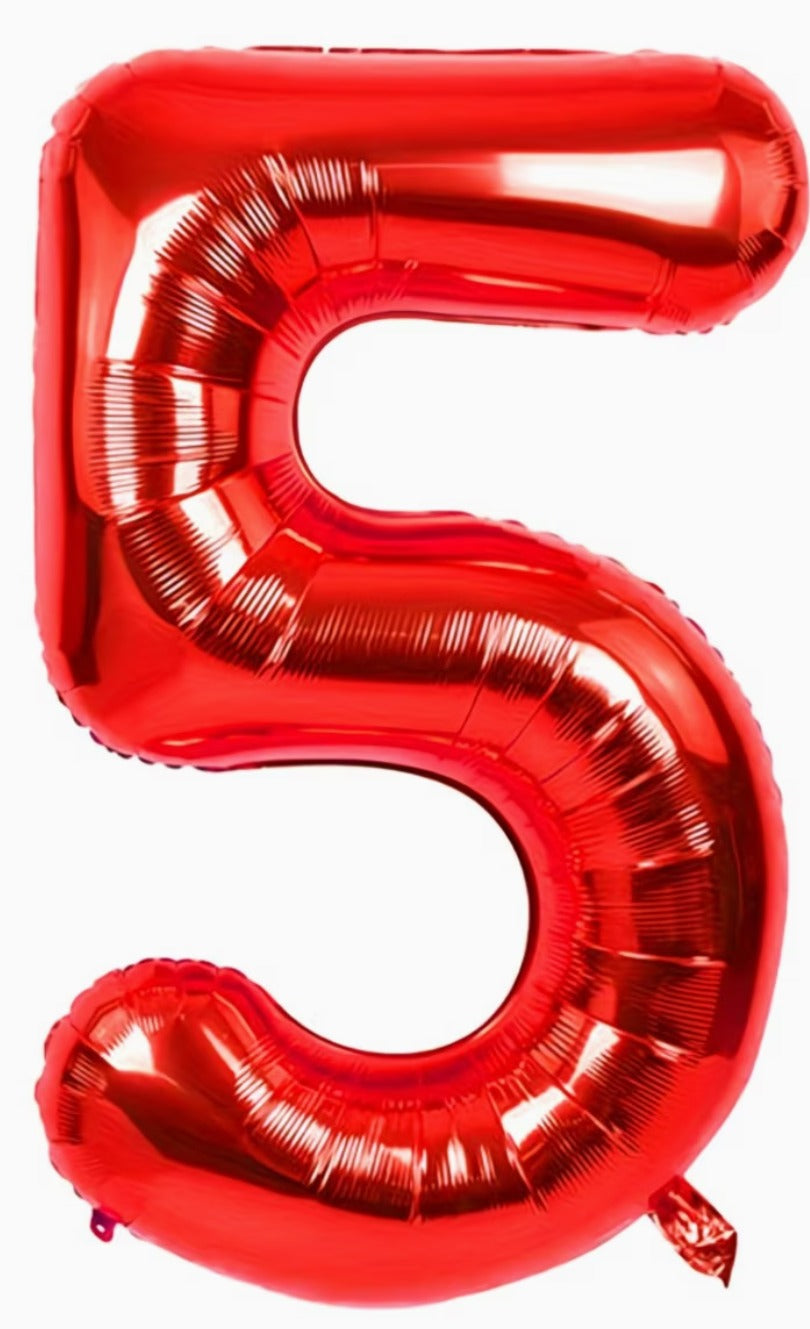 16" Foil Number Balloon - Red
