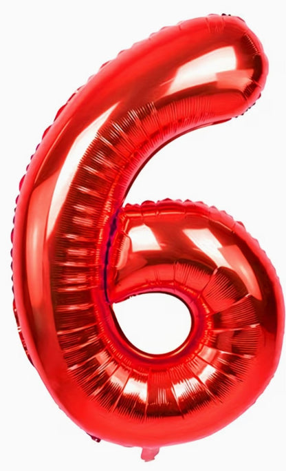 16" Foil Number Balloon - Red