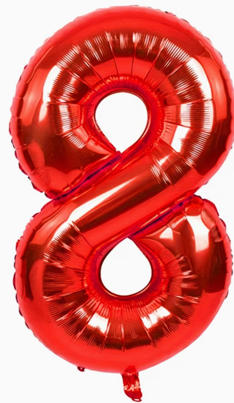 16" Foil Number Balloon - Red