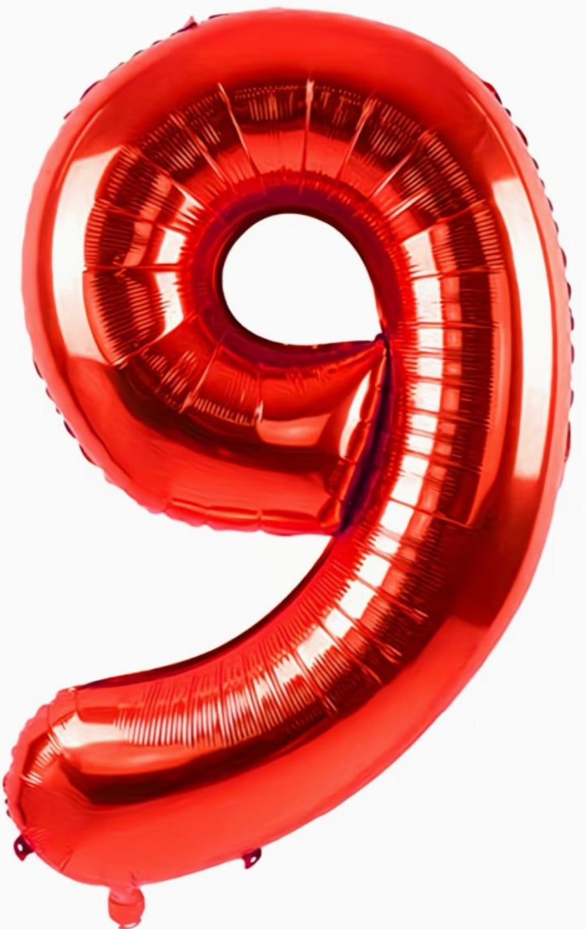 16" Foil Number Balloon - Red